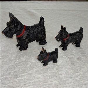 Vintage Black Scottish Terrier Dog Figurine’s (Set of 3)